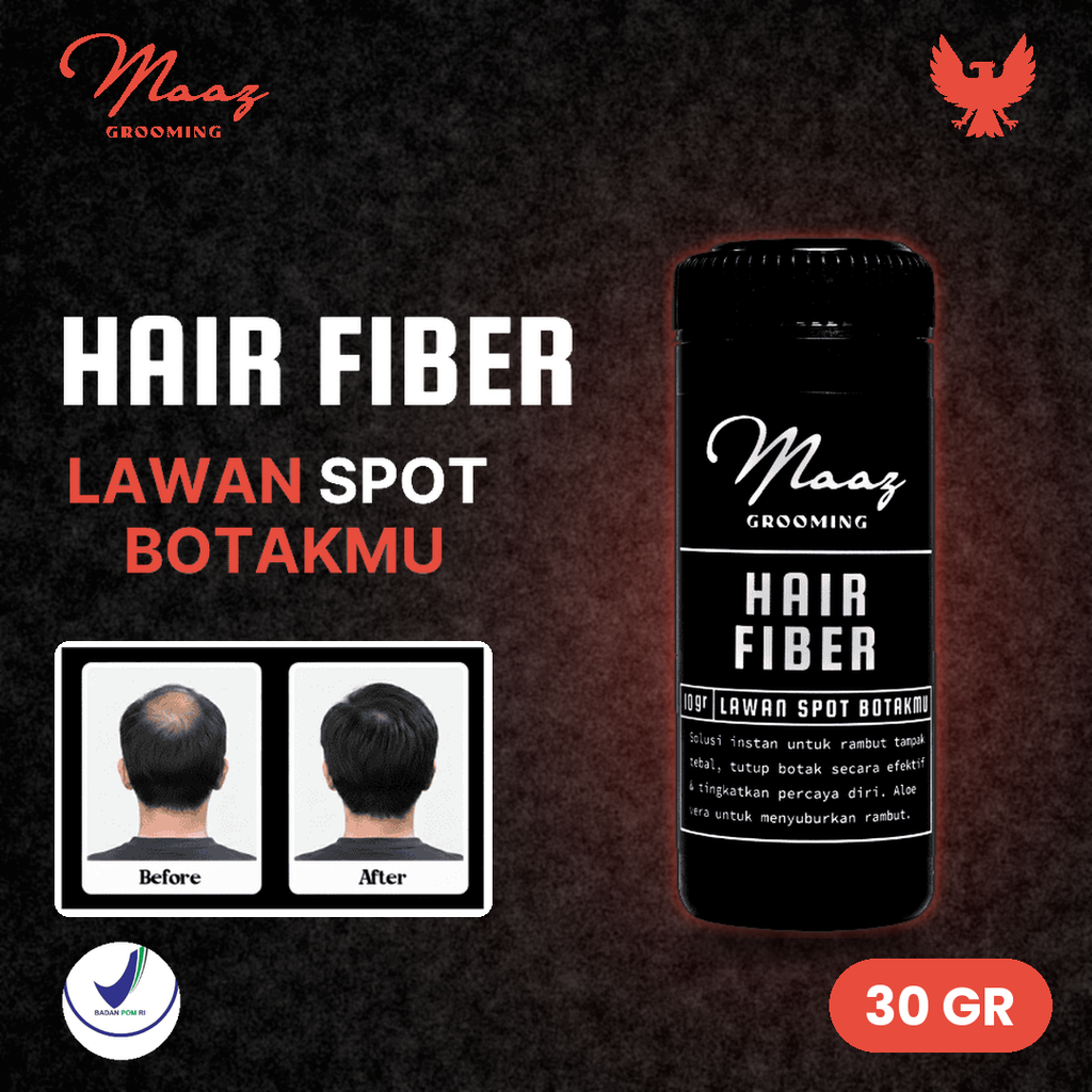 Maaz Grooming Hair Fiber 10 gr - Serbuk Penutup Botak / Penebal Rambut